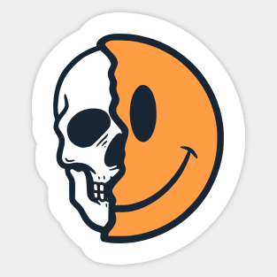 Skull and Smile emoticon Sticker